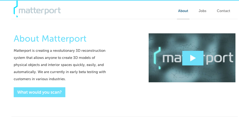 Matterport -Fast and Easy 3D Capture Create 3D models of spaces and objects in minutes